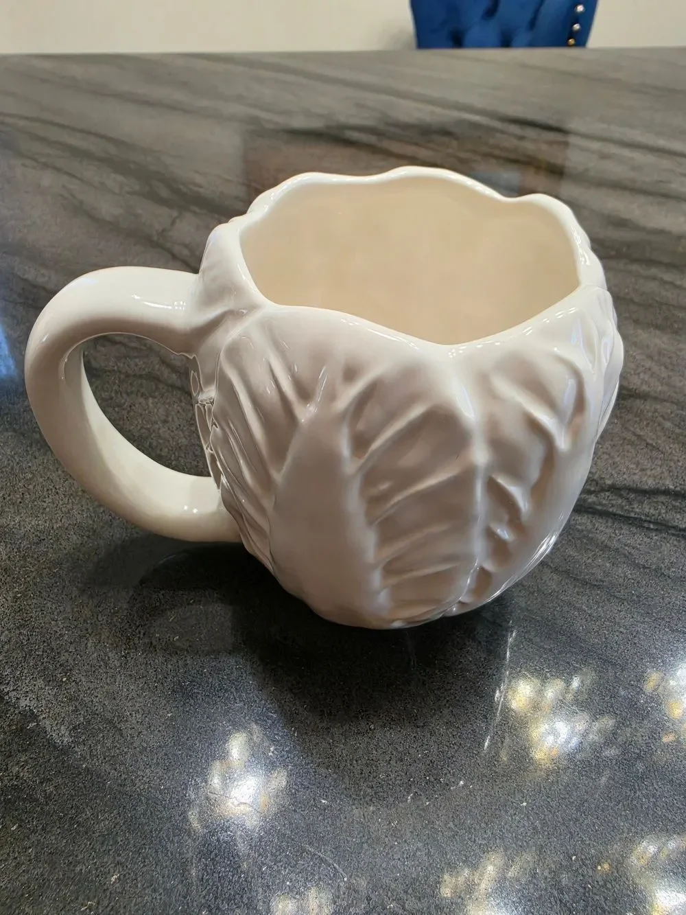 Threshold Radicchio Cabbage Ware Leaf White 2pc Mug Set, Spring Stoneware,  NEW